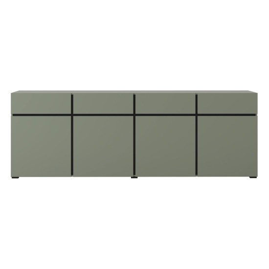 Chest of drawers CROSS Helvetia 225 cm, green with black