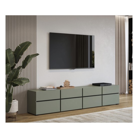 Тумба ТВ CROSS Helvetia 225 см, зелёный с чёрным Тумба ТВ CROSS Helvetia 225 см, зелёный с чёрным