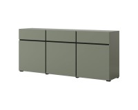 Chest of drawers CROSS Helvetia 180 cm, green with black