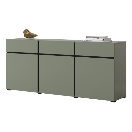 Chest of drawers CROSS Helvetia 180 cm, green with black