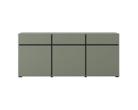 Chest of drawers CROSS Helvetia 180 cm, green with black