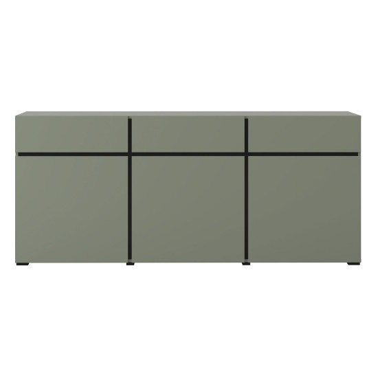 Chest of drawers CROSS Helvetia 180 cm, green with black