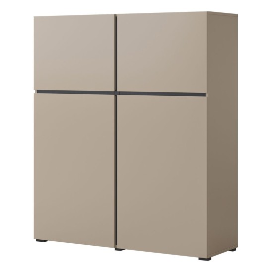 Tall chest of drawers CROSS Helvetia 119 cm, Congo with black