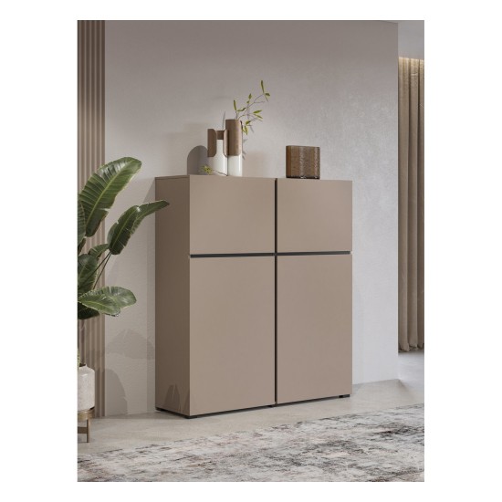 Tall chest of drawers CROSS Helvetia 119 cm, Congo with black