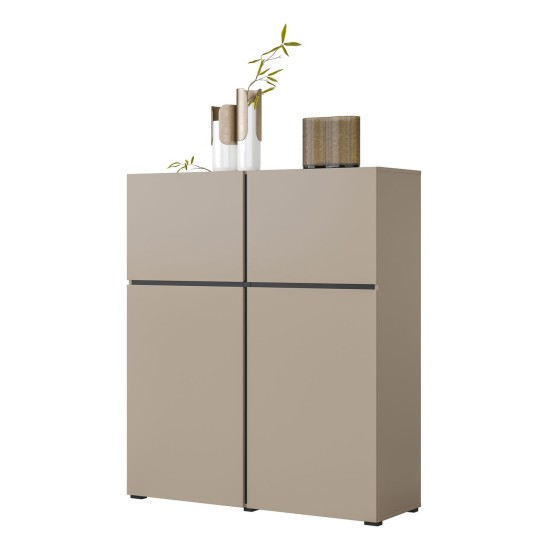 Tall chest of drawers CROSS Helvetia 119 cm, Congo with black