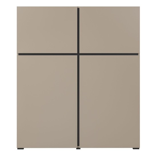 Tall chest of drawers CROSS Helvetia 119 cm, Congo with black