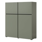 Tall chest of drawers CROSS Helvetia 119 cm, green with black