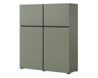 Tall chest of drawers CROSS Helvetia 119 cm, green with black