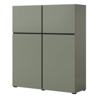Tall chest of drawers CROSS Helvetia 119 cm, green with black