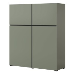 Tall chest of drawers CROSS Helvetia 119 cm, green with black