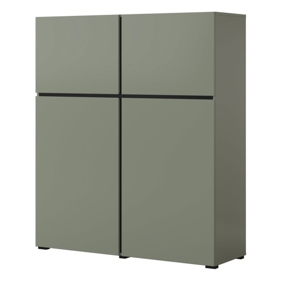 Tall chest of drawers CROSS Helvetia 119 cm, green with black