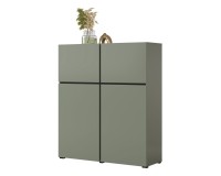 Tall chest of drawers CROSS Helvetia 119 cm, green with black