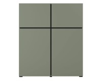 Tall chest of drawers CROSS Helvetia 119 cm, green with black