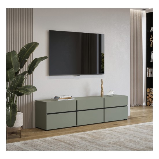 TV unit CROSS Helvetia 180 cm, green with black