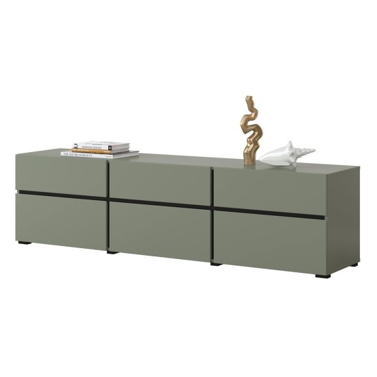 TV unit CROSS Helvetia 180 cm, green with black