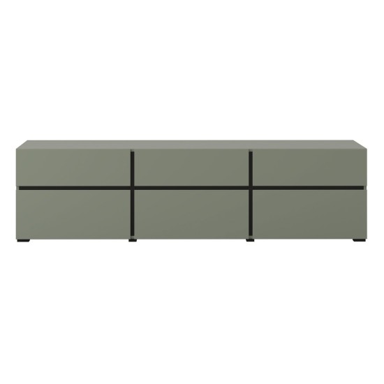 TV unit CROSS Helvetia 180 cm, green with black