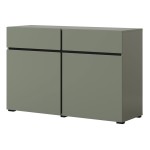Chest of drawers CROSS Helvetia 119 cm, green with black
