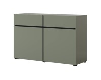Chest of drawers CROSS Helvetia 119 cm, green with black