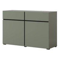 Chest of drawers CROSS Helvetia 119 cm, green with black