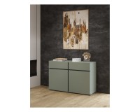 Chest of drawers CROSS Helvetia 119 cm, green with black