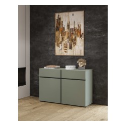 Chest of drawers CROSS Helvetia 119 cm, green with black
