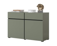 Chest of drawers CROSS Helvetia 119 cm, green with black