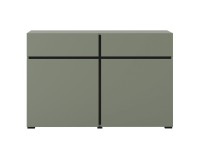 Chest of drawers CROSS Helvetia 119 cm, green with black