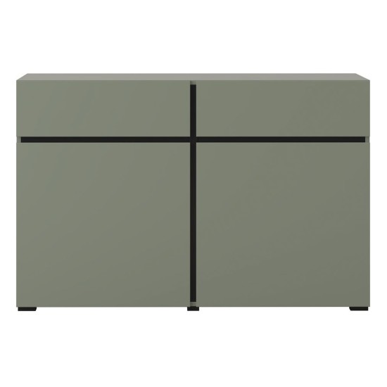 Chest of drawers CROSS Helvetia 119 cm, green with black