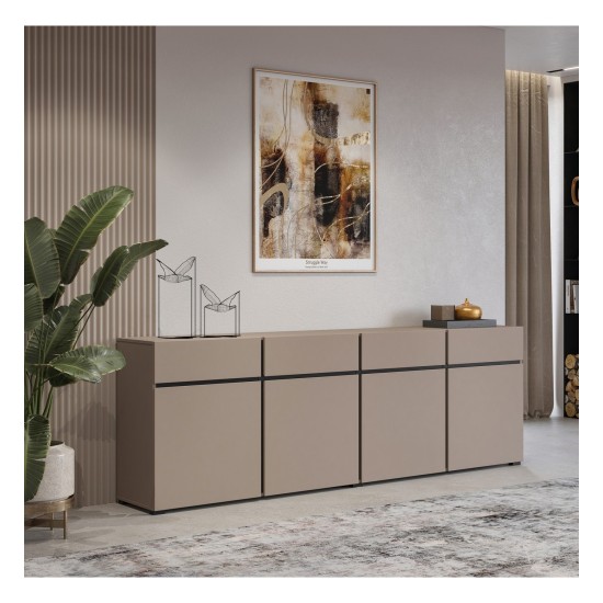 Chest of drawers CROSS Helvetia 225 cm, Congo with black