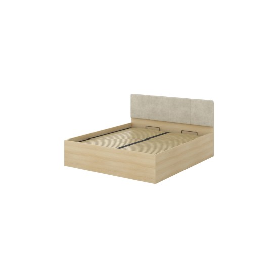 Bed TERRA 180x200 cm, Lindberg oak, with a bedding box and a lifting frame