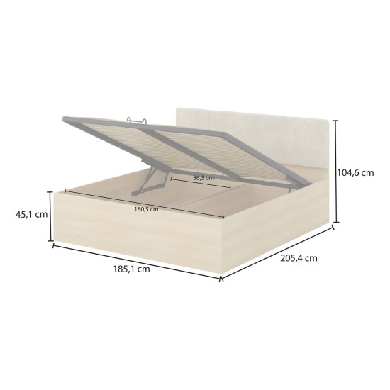Bed TERRA 180x200 cm, Lindberg oak, with a bedding box and a lifting frame Bed TERRA 180x200 cm, Lindberg oak, with a bedding box and a lifting frame