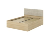 Bed TERRA 160x200 cm, Lindberg oak, with a bedding box and a lifting frame
