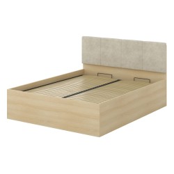 Bed TERRA 160x200 cm, Lindberg oak, with a bedding box and a lifting frame