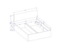 Кровать TERRA 160×200 см, дуб линдберг, с ящиком для белья и подъёмным механизмом