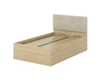 Bed TERRA 120x200 cm, Lindberg oak, with a bedding box and a lifting frame