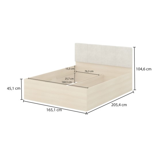 Bed TERRA 160x200 cm, Lindberg oak