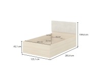 Кровать TERRA 120×200 см, дуб линдберг