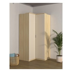 Corner wardrobe TERRA 109 cm, Lindberg oak with sandy beige