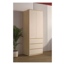 Wardrobe TERRA 80 cm, Lindberg oak with sandy beige