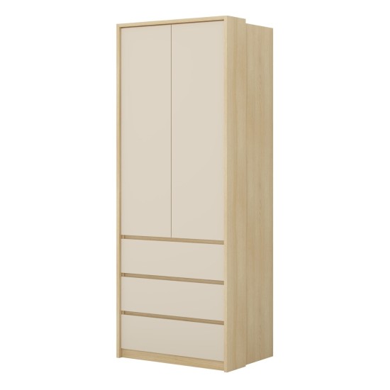 Wardrobe TERRA 80 cm, Lindberg oak with sandy beige