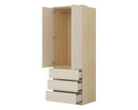 Wardrobe TERRA 80 cm, Lindberg oak with sandy beige