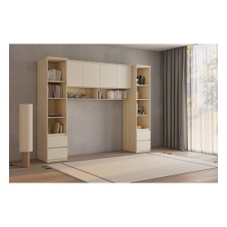 Wall cabinet TERRA 186 cm, Lindberg oak with sandy beige