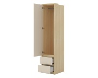 Shelving unit TERRA 45 cm, Lindberg oak with sandy beige, one door and two drawers, with tall doors, type 95 Shelving unit TERRA 45 cm, Lindberg oak with sandy beige, one door and two drawers, with tall doors, type 95