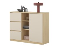 Chest of drawers TERRA 120 cm, Lindberg oak with sandy beige Chest of drawers TERRA 120 cm, Lindberg oak with sandy beige