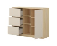 Chest of drawers TERRA 120 cm, Lindberg oak with sandy beige Chest of drawers TERRA 120 cm, Lindberg oak with sandy beige