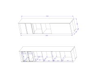 Стеллаж TERRA 45 см, дуб линдберг с песочным, одна дверь и два ящика, мелкий