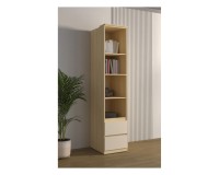 Shelving unit TERRA 45 cm, Lindberg oak with sandy beige, two drawers, deep