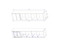 Стеллаж TERRA 45 см, дуб линдберг с песочным, два ящика, мелкий