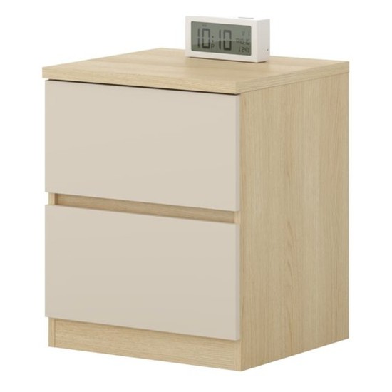 Bedside table TERRA 45 cm, Lindberg oak with sandy beige