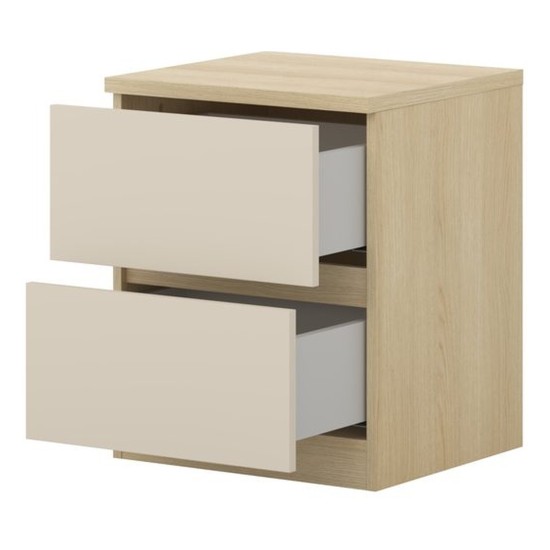 Bedside table TERRA 45 cm, Lindberg oak with sandy beige